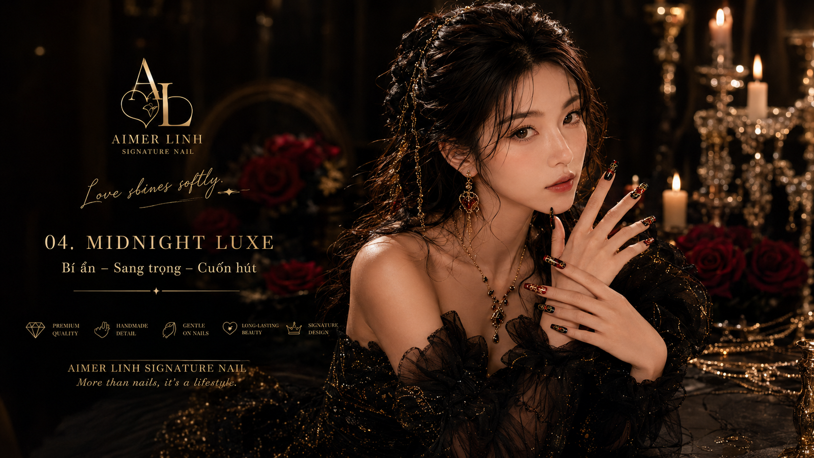 Midnight Luxe Noir Press-On Nails