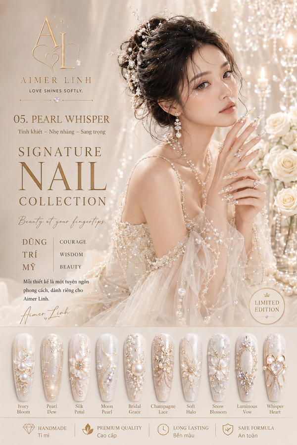 Pearl Whisper Bridal Press-On Nails